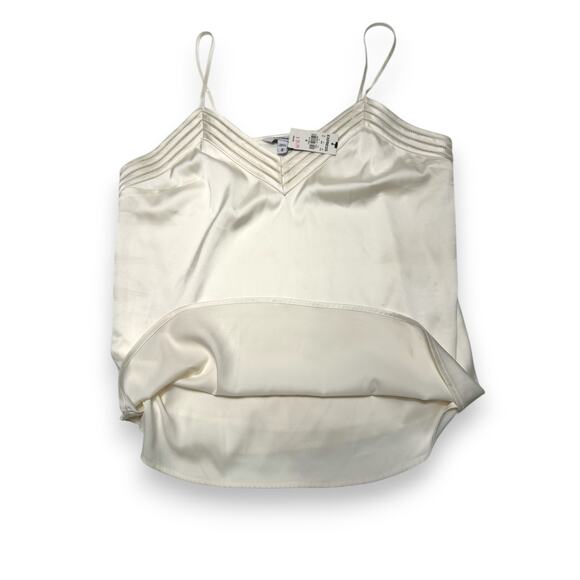 NWT Express Ivory Satin Chevron Detail Cami Top Size Medium - Picture 8 of 10